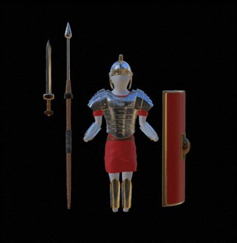 Set of Rome armor and weapon