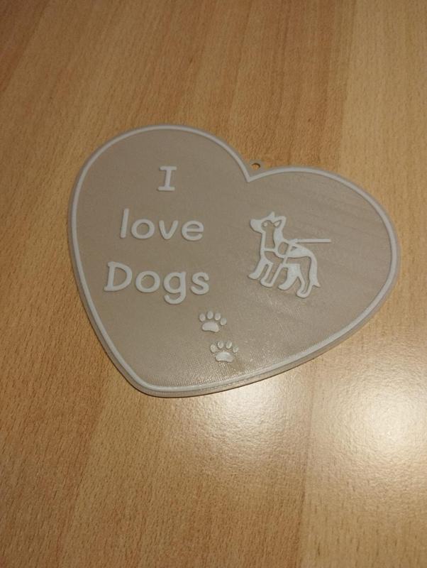 Schild Sign I Love Dogs