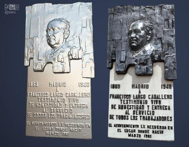 Plaque in honor of Largo Caballero (1981) by J. Noja