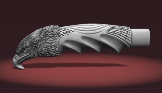 Eagle Head Knife Handle 3D Model