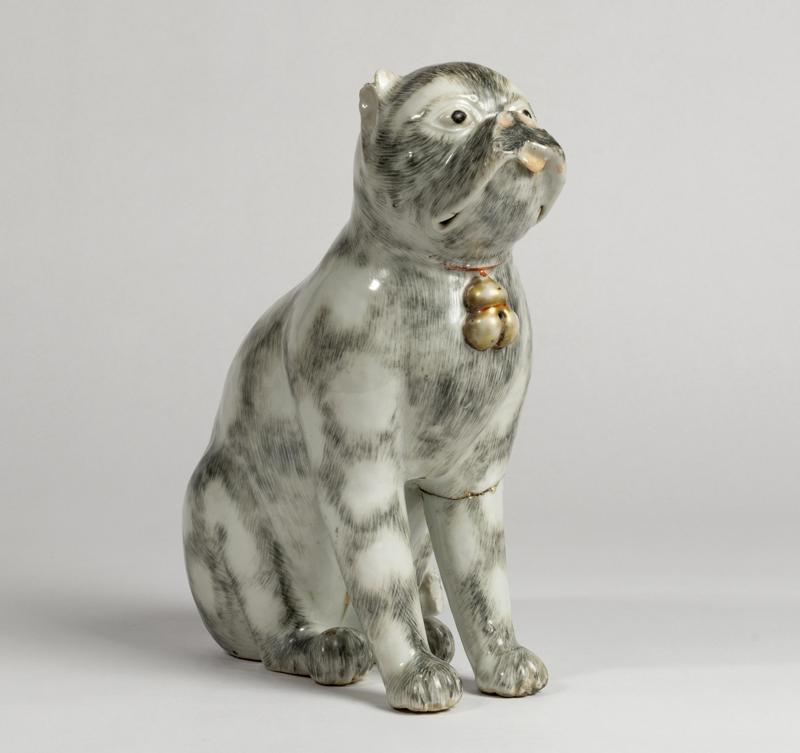 Chinese Porcelain Pug Dog B (One of a Pair)