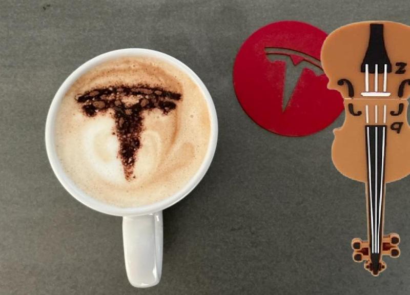 TESLA - coffe stencil