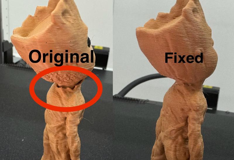 Baby Groot - holes on the neck fixed