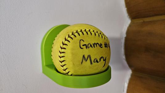 Softball collectable ball display wall mount stand