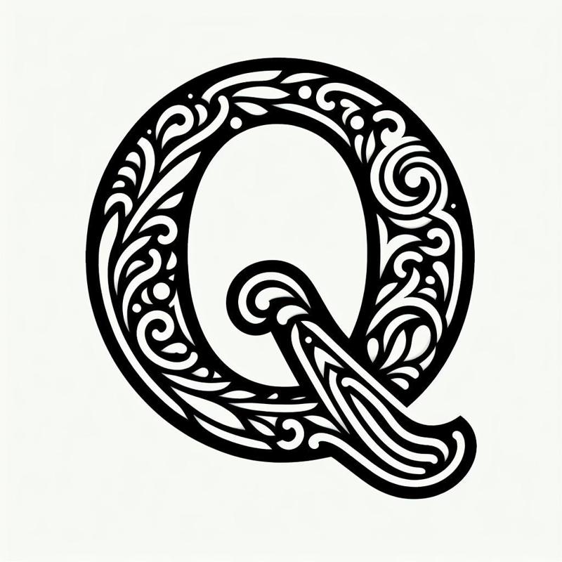 Frottage creation: letter Q (version 1)