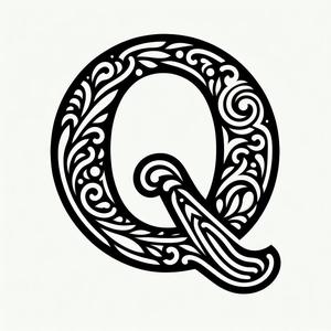 Frottage creation: letter Q (version 1)