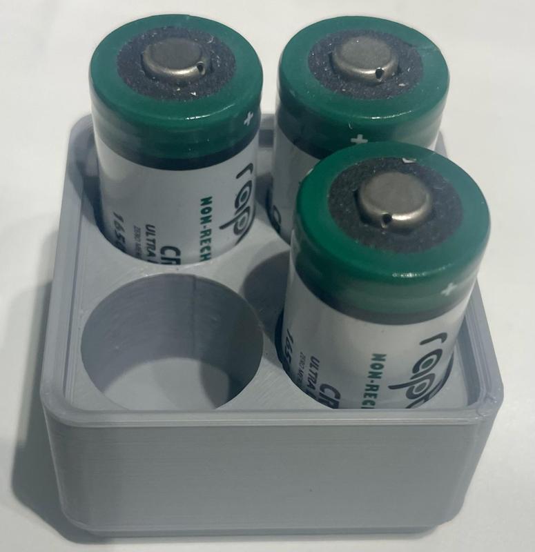 Gridfinity with pin CR123A battery storage