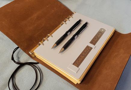 Pencil and Ruler holder for A5 Notebook with 6 ring binder