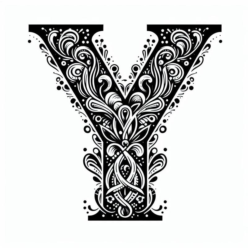 Frottage creation: letter Y (version 1)