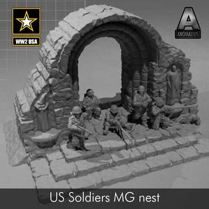 US soldiers MG nest
