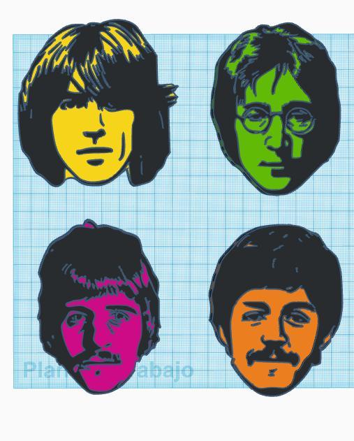 THE BEATLES FRIDGE MAGNETS, WALL ART, KEYCHAIN MULTICOLOR