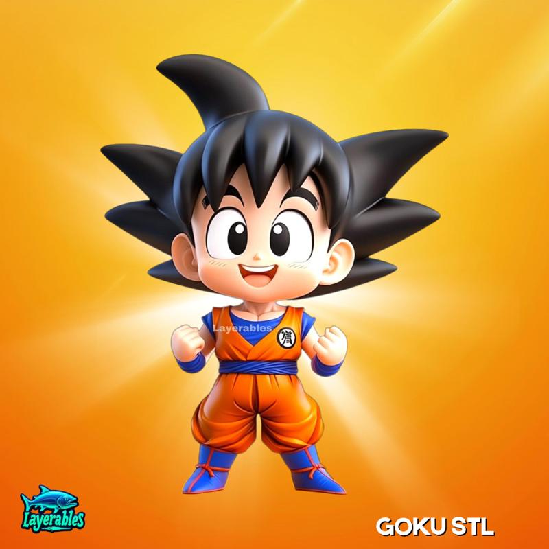 Goku STL – Chibi Style 3D Printable Dragon Ball Fan Art Figure – Kame Gi Outfit – Cute Anime Model for Resin & FDM Printers