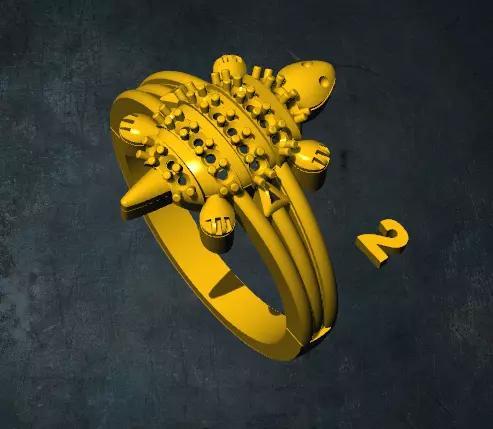 tortois turtle ring with number