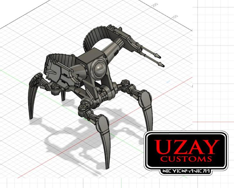Star wars Mandalorian articulated  scorpenek annihilator droid  3D print model
