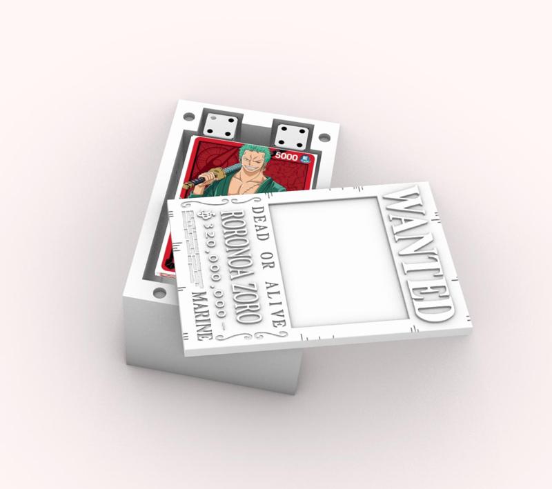 ONE PIECE INSPIRED ZORO WANTED POSTER TRADING CARD DECK BOX/DICE BOX
