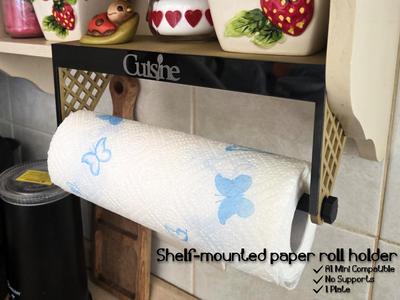 Shelf-mounted paper roll holder