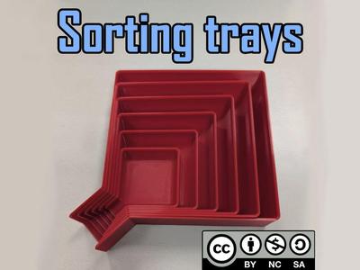 Sorting trays - stackable, 6 sizes 
