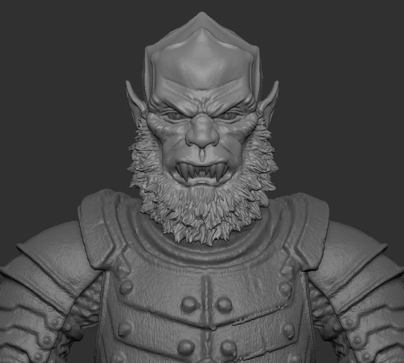 MOTU Beast Man Closed Mouth Head for Mythic Legions