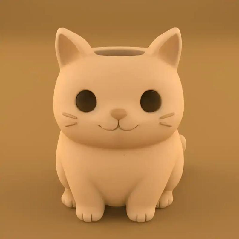 Cute Cat Planter STL