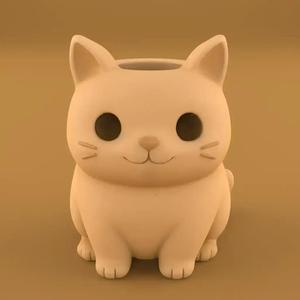Cute Cat Planter STL