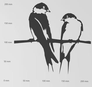Wandtattoo Schwalben auf Ast