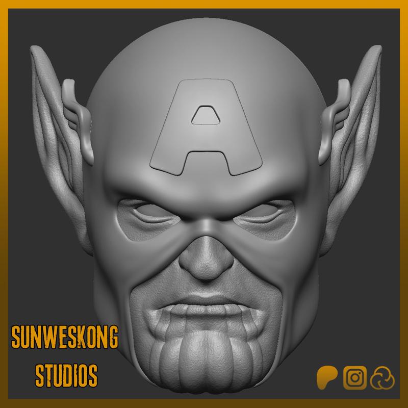 Skrull Captain America Headsculpt