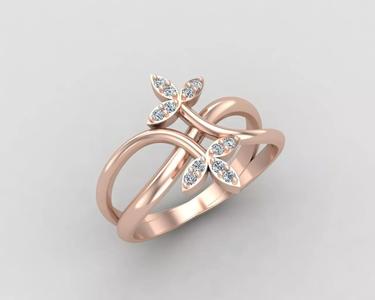 Minimal Flower diamond ring 149-MW