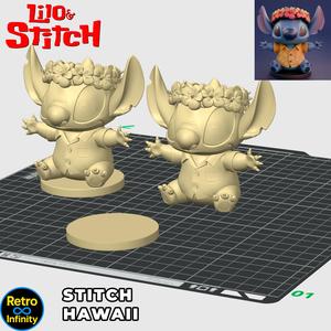 Hawaiian Stitch / Hawaiian Stitch - shirt and flowers 3D figure Retro Infinity style (100mm) : vinyl collectible