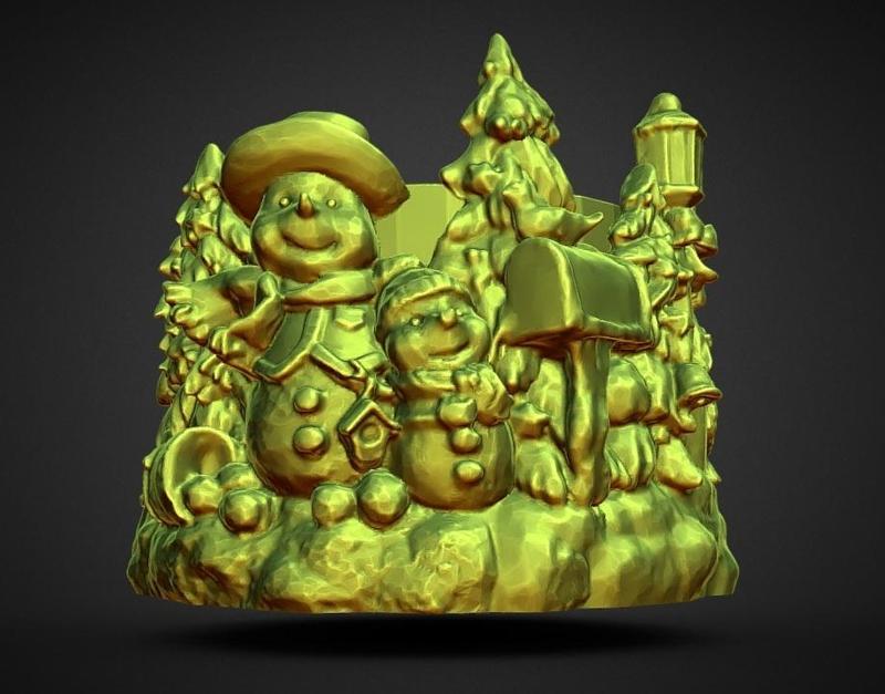 Christmas large candle holder (Toucan scan)