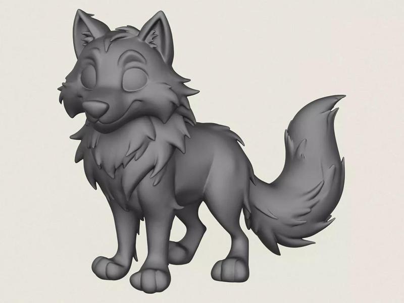 Wolf Toy Print Ready 3D Model