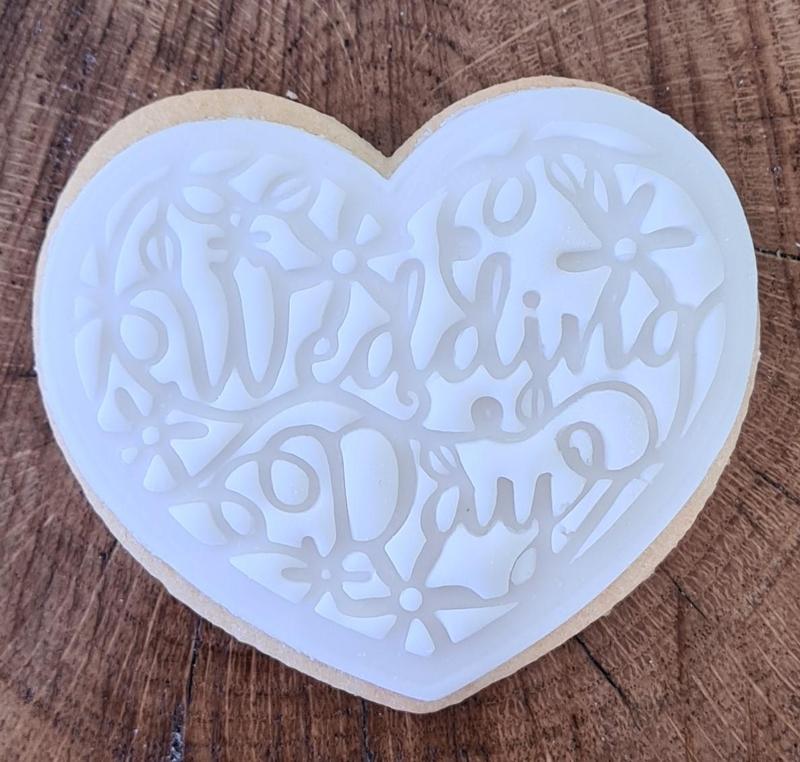 Wedding Day Heart Cookie Cutter Stamper Embosser