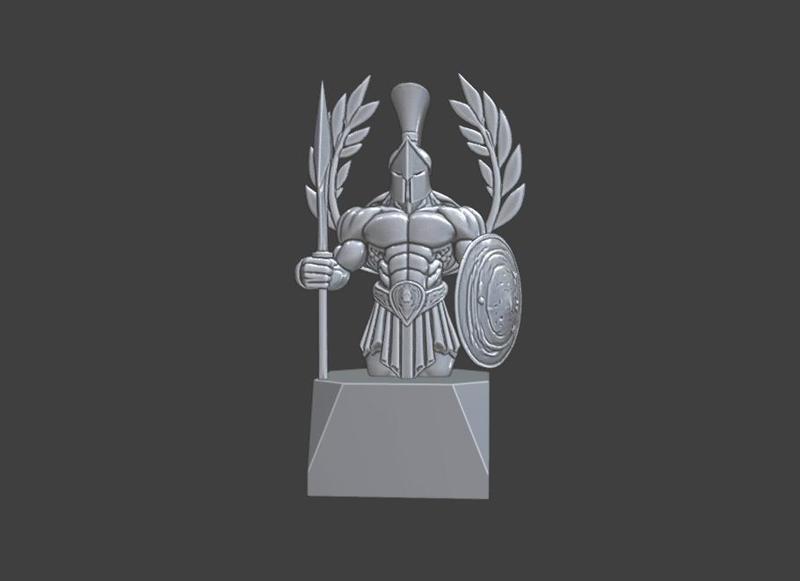 The Gladiator in Waiting I298 Gift Bust Figure Unique & Detailed 3D Print Model