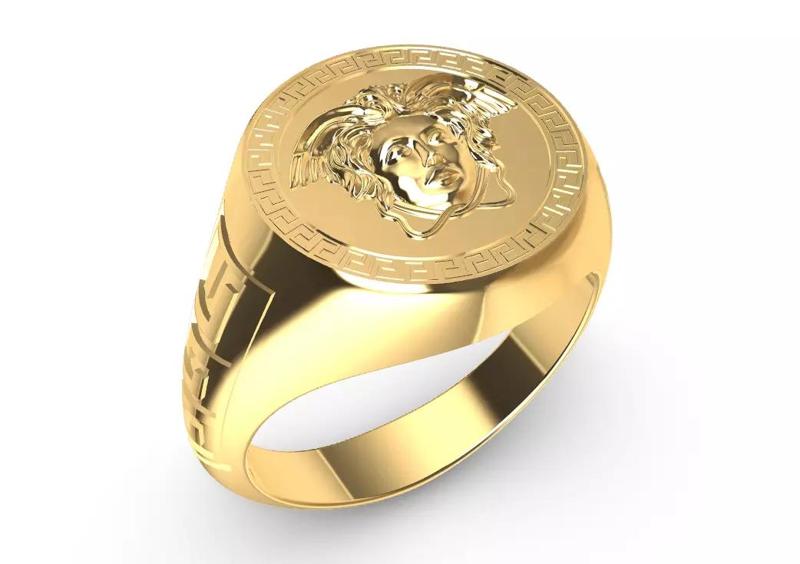 Versace Style Gold Ring