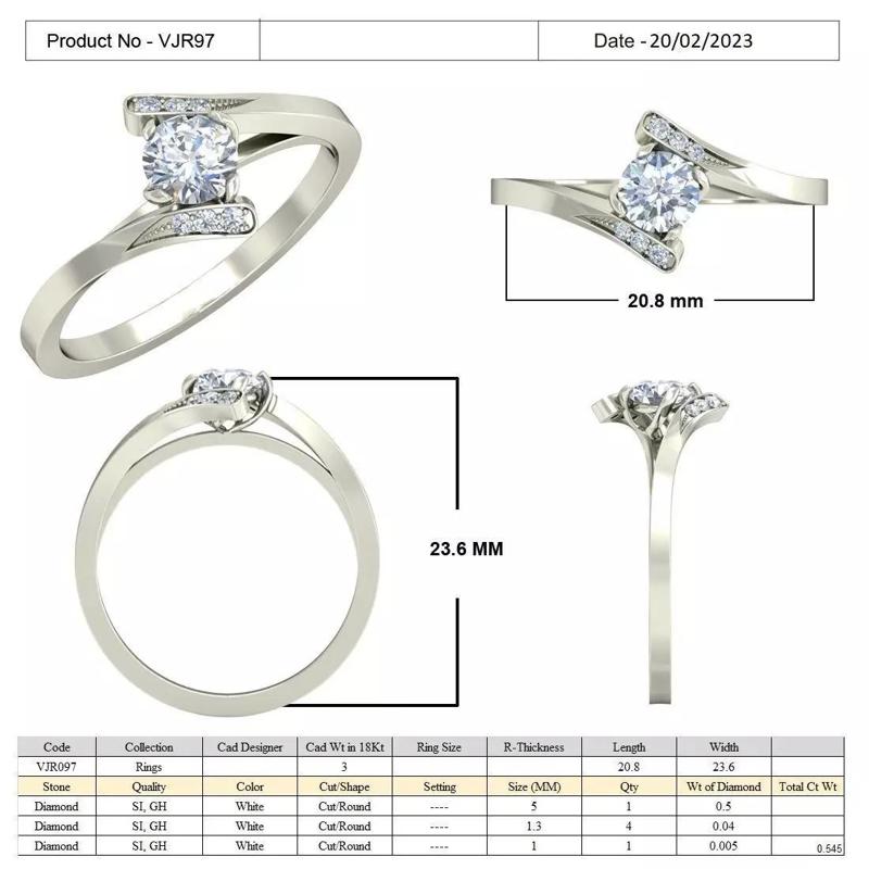 white gold diamond ring VJR97