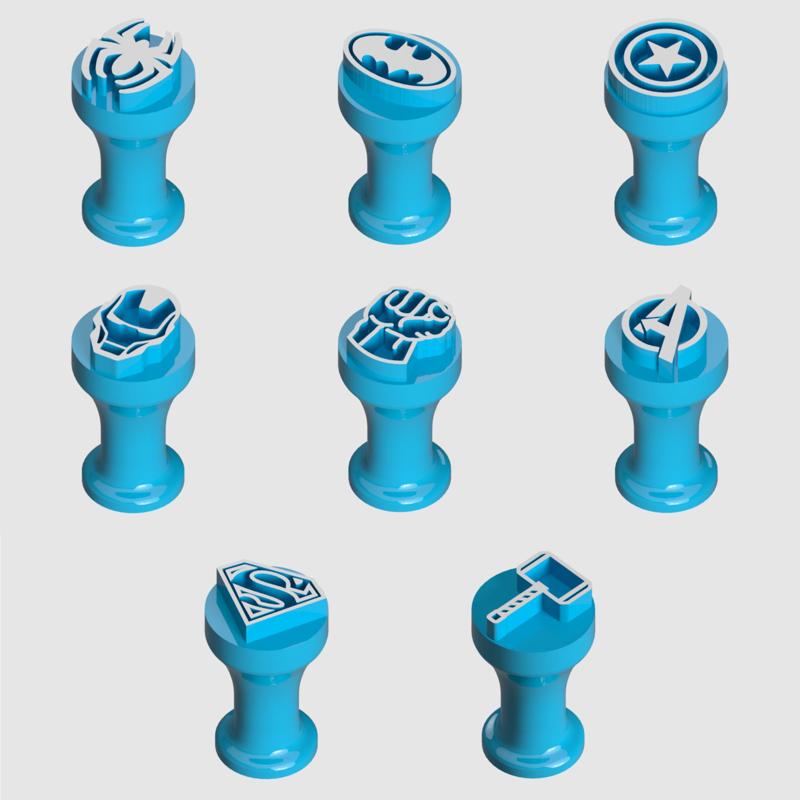 Kit hero stamps - carimbos heróis para doces