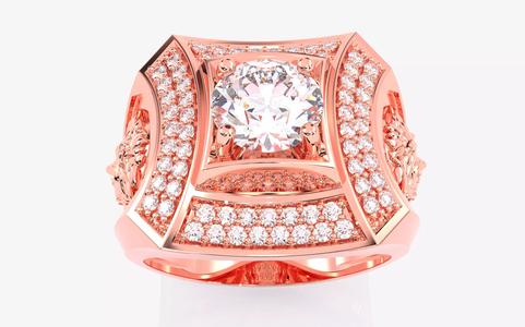 Mens Solitaire Ring 3dm stl renders details