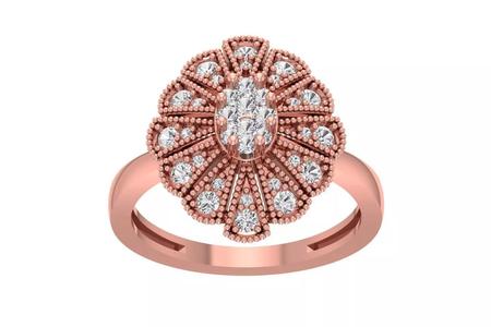 Flower Wedding Engagement Ring for Women