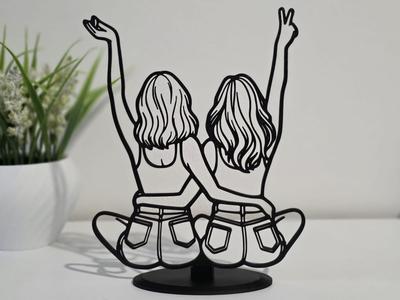 Silhouette 2 Girls. Best Friends