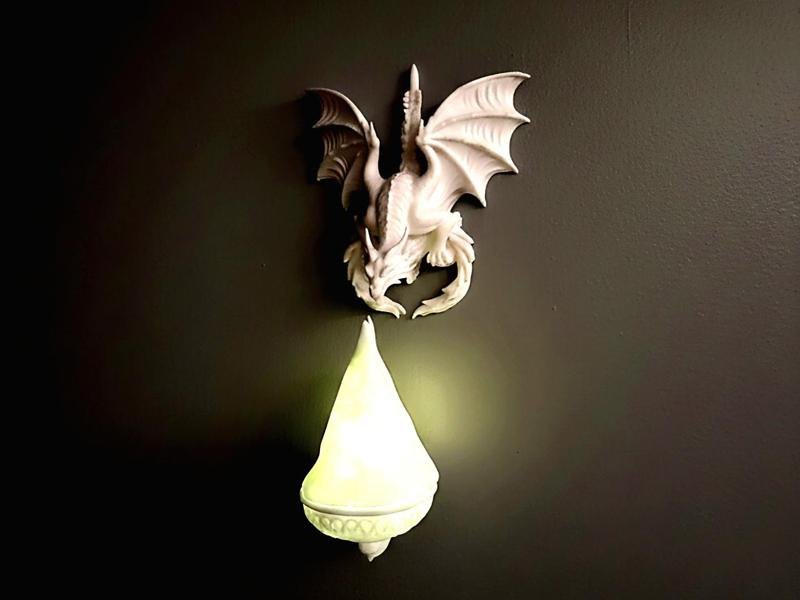 Dragon Fire Wall Mount - Tealight Candle Edition