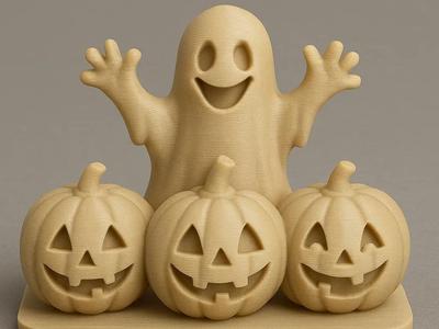 Halloween Funny Halloween Pumpkins with Ghosts