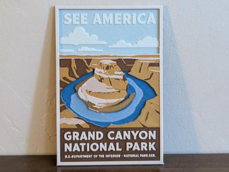 Grand Canyon - Horseshoe Bend - Vintage Poster