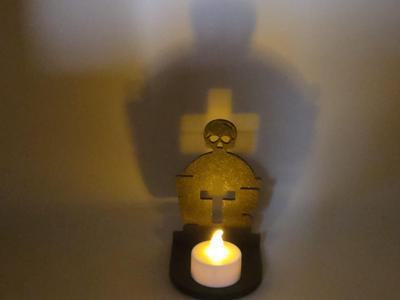 Halloween Tealight Shadow Play Tombstone