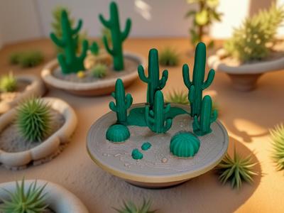 Miniature cactus landscape