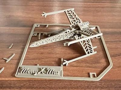 Snowflake Star Wars X-Wing Kit Card Merry X-Mas