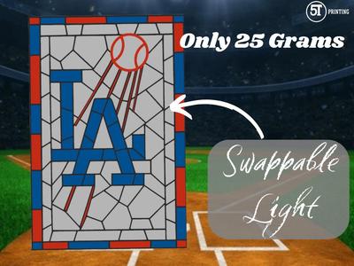 LA Dodgers light (swappable glass)