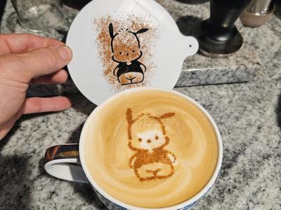 Perfect Pochacco Latte Art Stencil