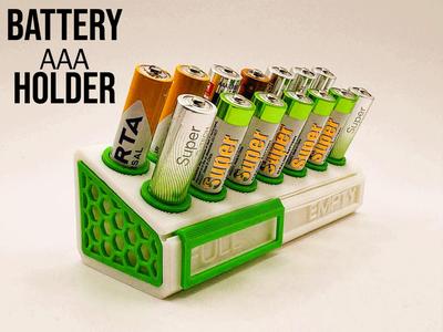 AAA battery  holder with battery status