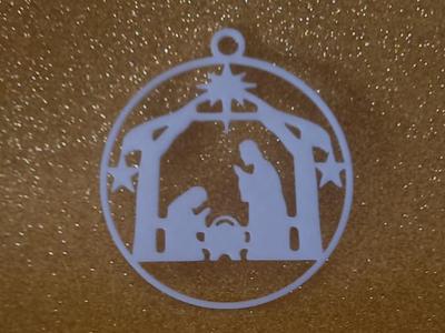 Nativity scene silhouette ornament