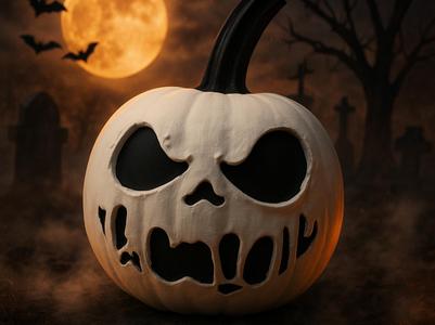 Spooky White Pumpkin