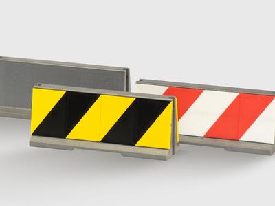 Road concrete barrier - diorama element 1:14